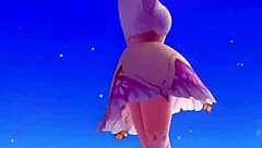 mmd model shows upskirt view under short skirt