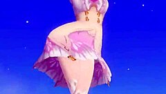 mmd model shows upskirt view under short skirt