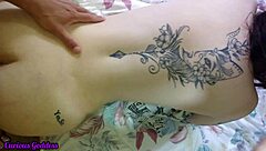 Curious goddess fucks brunette with small breasts and hairy pussy