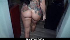 hot big tits tattooed mom lets big cock guy fuck her pov