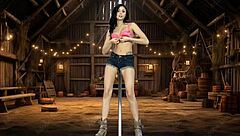 ariana marie pole dancing and will stripp to country music in a barn