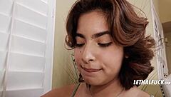 Tiny petite secretary acts as office slut