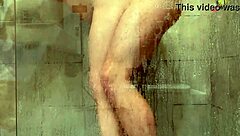 he emptied his balls during steamy shower