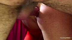 double penetration helps her climax so the brunette milf loves having it in a threesome