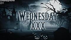 wednesday addams fingers her wet pussy alone