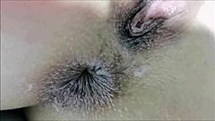 playing with anal beads for gaping ass