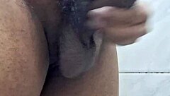 Pissing and taking a shower while masturbating