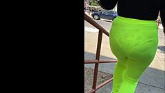 Wife shows see through spandex and panties