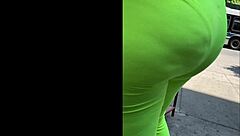 Wife shows see through spandex and panties