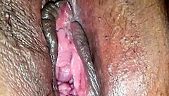 Shaving my fat pussy during personal grooming routine