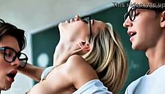 Classmate takes double penetration in classroom