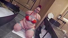 Bbw tied tight reaches multiple intense orgasms