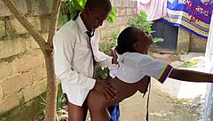 petite classmate takes big cock outdoors fast