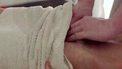 skinny blonde gets fucked doggystyle by her masseur