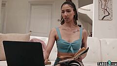 Skinny Asian Teen 18 Plus Babysitter Kimora Quin Fucks Her Boss Hard