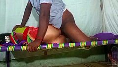 Desi wife in saree gets anal doggystyle at home with big cock