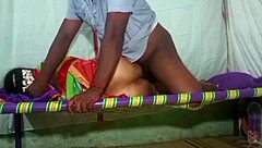 Desi wife in saree gets anal doggystyle at home with big cock
