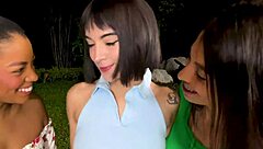 Picnic with best friends ends in interracial lesbian threesome