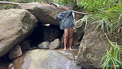 desi milf quick sex near waterfall