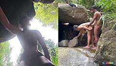 desi milf quick sex near waterfall