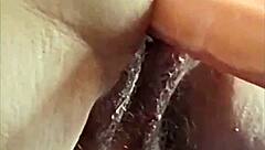 Fat Hairy Pussy Rides Monster Dildo Hard