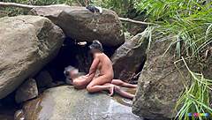 desi milf quick sex near waterfall