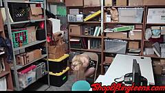 blonde shoplifter gets facial after rough fuck