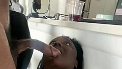 Pretty Bbw Sucks Big Black Cock On Desk