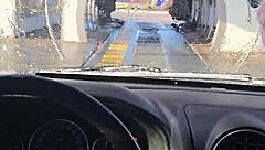 Quick Carwash Blowjob With Redhead Nerd