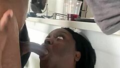 Pretty Bbw Sucks Big Black Cock On Desk