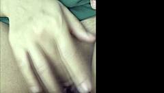 Asian student in uniform masturbates before sex with lover