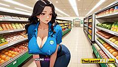Cuban milf cashier with big tits fucked hard by customer - ai - generated