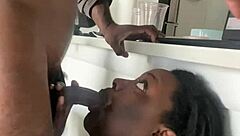 Pretty Bbw Sucks Big Black Cock On Desk
