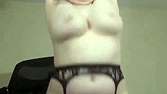 striptease and dildo ride bouncing big tits and shaking fat ass dildo cowgirl