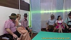 German swingers go wild in lederhosen group orgy party
