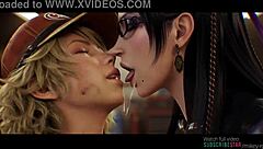 Bayonetta shares kisses with cindy aurum in fantasy