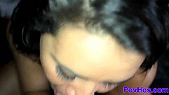 teenage latina gives blowjob in pov view
