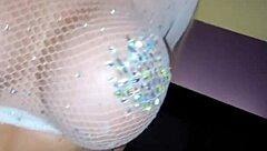 I brought a stranger from the dance floor back to my room and pulled off condom for dirty creampie