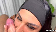 Big tit milf gives long teasing blowjob with no cum allowed