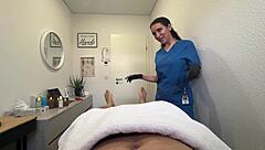 client gets surprised during a relaxing massage session