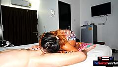 Amateur Asian Cutie Gives Massage On Camera