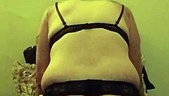 Bold solo guy sniffs panties in fetish play