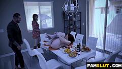 Slutty Girl Ruins Thanksgiving And Gets Stuffed Hard