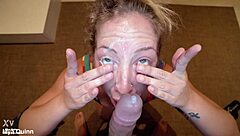 rough sloppy deepthroat ass licking girl rimming spitting slapping cum in eyes