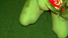 Topless woman takes facial in public