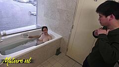 hairy japanese milf ayane enjoys sucking and fucking a toyboy