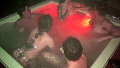 hot jacuzzi party 3 men and 2 women with no rules