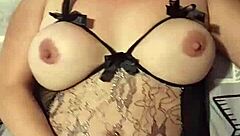 Amateur blonde in lingerie gets really aroused