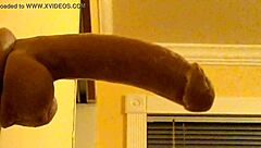 Bold gay guy in hood deepthroats dildo