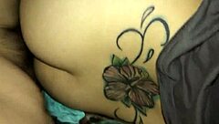 Wife eagerly takes creampie in sideways position.